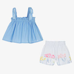 Lapin House-Голубой топ и шорты в полоску | Childrensalon Outlet