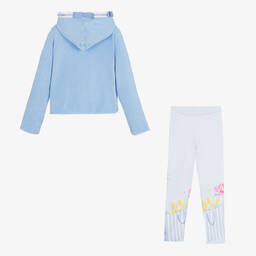 Lapin House-Голубой топ на молнии с цветами и легинсы | Childrensalon Outlet