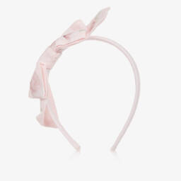 Lapin House-عصابة رأس من الكتان الوردي للبنات مع فيونكة | Childrensalon Outlet