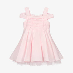 Lapin House-Платье с бабочками и бусинами для девочек в розовом цвете | Childrensalon Outlet