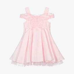 Lapin House-Платье с бабочками и бусинами для девочек в розовом цвете | Childrensalon Outlet