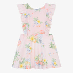 Lapin House-Girls Blush Floral Jersey Dress | Childrensalon Outlet