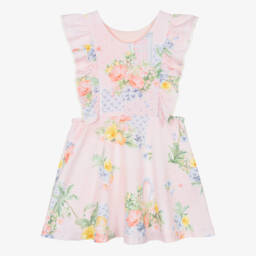 Lapin House-Girls Blush Floral Jersey Dress | Childrensalon Outlet