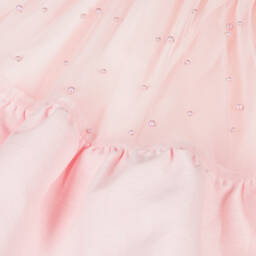 لابين هاوس-فستان كتان وردي مزين باللؤلؤ للبنات | Childrensalon Outlet