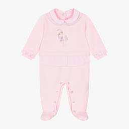Lapin House-Girls Bunny Pattern Cotton Sleepsuit | Childrensalon Outlet