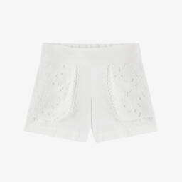 Lapin House-Girls Delicate White Floral Shorts | Childrensalon Outlet