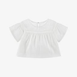 Lapin House-Girls Floral Cotton Top in White | Childrensalon Outlet