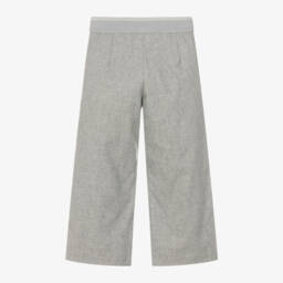 Lapin House-Girls Glittery Grey Cotton Trousers | Childrensalon Outlet