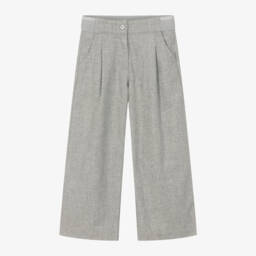 Lapin House-Girls Glittery Grey Cotton Trousers | Childrensalon Outlet