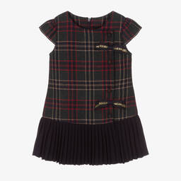 Lapin House-Girls Green & Blue Tartan Dress | Childrensalon Outlet
