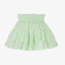 Lapin House-Girls Green Broderie Anglaise Skirt  | Childrensalon Outlet