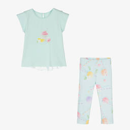 Lapin House-Girls Green Ice Cream Leggings Set | Childrensalon Outlet
