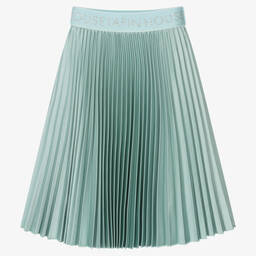 Lapin House-Girls Green Pleated Satin Skirt | Childrensalon Outlet