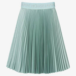 Lapin House-Girls Green Pleated Satin Skirt | Childrensalon Outlet