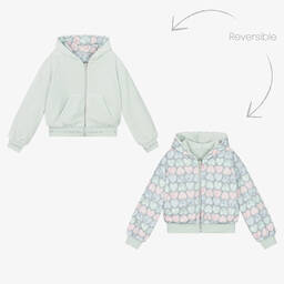 Lapin House-بدلة رياضية بوجهين قطن قطيفة أخضر نعناعي للبنات | Childrensalon Outlet