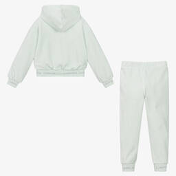 Lapin House-بدلة رياضية بوجهين قطن قطيفة أخضر نعناعي للبنات | Childrensalon Outlet