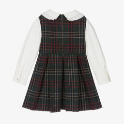 Lapin House-Girls Green Tartan Dress | Childrensalon Outlet