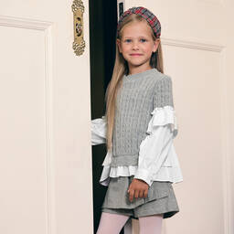 Lapin House-Серый свитер крупной вязки для девочек | Childrensalon Outlet