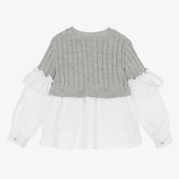 Lapin House-Серый свитер крупной вязки для девочек | Childrensalon Outlet