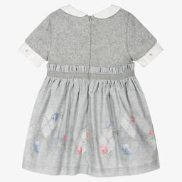 Lapin House-Girls Grey Cotton Knit Dress | Childrensalon Outlet