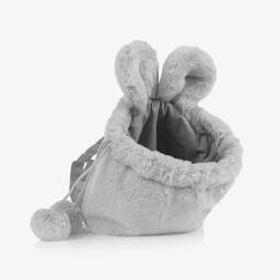 Lapin House-Girls Grey Faux Fur Bag (20cm) | Childrensalon Outlet