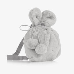 Lapin House-Girls Grey Faux Fur Bag (20cm) | Childrensalon Outlet