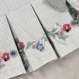 Lapin House-Girls Grey Houndstooth Dress | Childrensalon Outlet