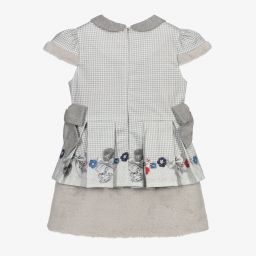 Lapin House-Girls Grey Houndstooth Dress | Childrensalon Outlet