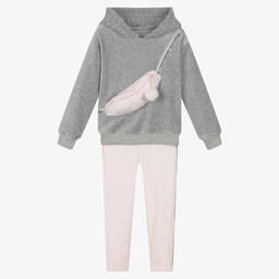 Lapin House-Girls Grey & Pink Cotton Leggings Set | Childrensalon Outlet