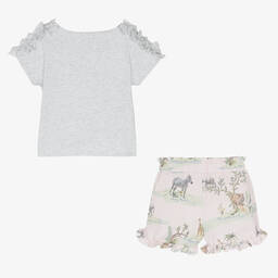 Lapin House-Серый топ и розовые шорты с принтом сафари | Childrensalon Outlet