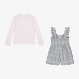 Lapin House-Girls Grey Plaid Bow Outfit | Childrensalon Outlet