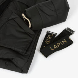 لابين هاوس-معطف بافر بهودي لون أسود للبنات | Childrensalon Outlet