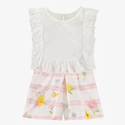 Lapin House-Кремовый и розовый цветочный ансамбль для девочек | Childrensalon Outlet