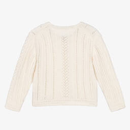 لابين هاوس-كارديغان مزيج صوف محبوك لون عاجي للبنات | Childrensalon Outlet