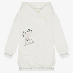 Lapin House-Girls Ivory Cotton Hooded Dress | Childrensalon Outlet