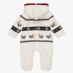 Lapin House-Girls Ivory Cotton Pramsuit | Childrensalon Outlet