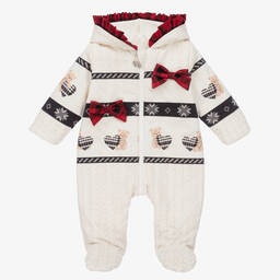 Lapin House-Girls Ivory Cotton Pramsuit | Childrensalon Outlet