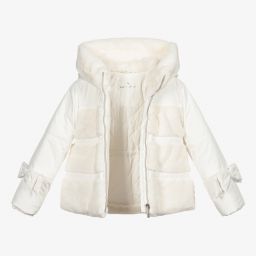 Lapin House-Girls Ivory Faux Fur Jacket | Childrensalon Outlet