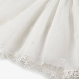 Lapin House-Girls Ivory Floral Lace Tulle Dress | Childrensalon Outlet