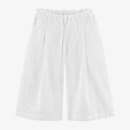 Lapin House-Girls Ivory Lace-Detail Cropped Pants | Childrensalon Outlet