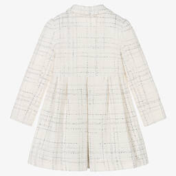 Lapin House-Кремово-серебристое пальто из твида с бантом | Childrensalon Outlet