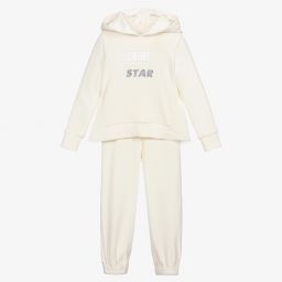 Lapin House-Girls Ivory Velour Tracksuit | Childrensalon Outlet