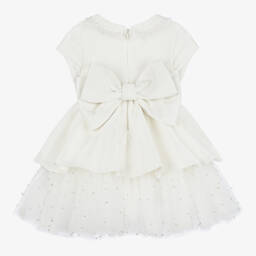 Lapin House-Girls Ivory Zigzag Jacquard Dress | Childrensalon Outlet