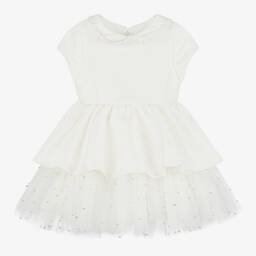 Lapin House-Girls Ivory Zigzag Jacquard Dress | Childrensalon Outlet