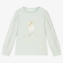 Lapin House-Girls Mint Green Cotton Top | Childrensalon Outlet