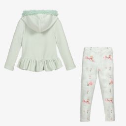 Lapin House-طقم ليغنغز قطن قطيفة لون أخضر نعناعي للبنات | Childrensalon Outlet