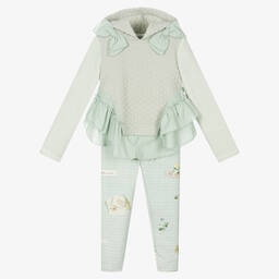 Lapin House-Мятно-зеленый топ и легинсы для девочек | Childrensalon Outlet