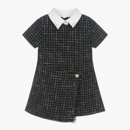 Lapin House-Girls Monochrome Tweed Dress | Childrensalon Outlet