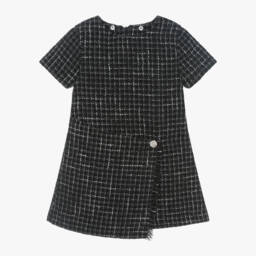 Lapin House-Girls Monochrome Tweed Dress | Childrensalon Outlet