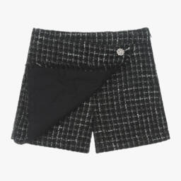 لابين هاوس-سكورت تويد لون أسود وأبيض للبنات | Childrensalon Outlet